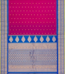 Pink Handloom Gadwal SICO Saree With Cotton Body & Silk Border-GA0384