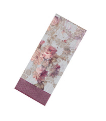 Off White Printed Synthetic Tussar With Contrast Zari Border-SY0286