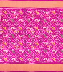 Mango Yellow Handloom Rajkot Patola Silk Saree With Ikat Floral Motifs-IK0608