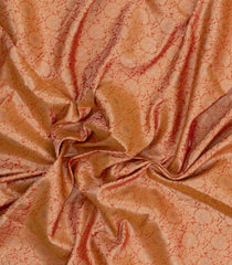 Peach Woven Art Dupion Saree With Floral Zari Motifs-BL5938