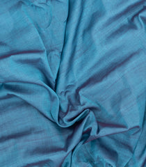 Light Blue Handloom Gadwal Silk Cotton Saree With Contrast Border -GA0462