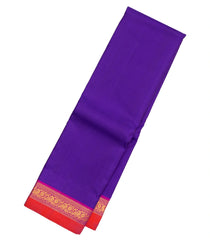 Purple Handloom Kanchipuram Silk Saree With Contrast Border-KA12646