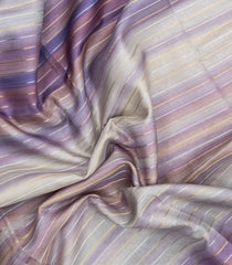 Multi Colour Printed Synthetic Dupion Saree With Stripes & Contrast Border-BL6054