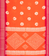 Orange Printed Synthetic Dola Silk Saree With Contrast Zari Border-BL5026