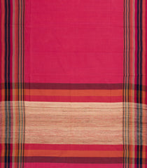 Pink Handwoven Bengal Cotton Saree With Stripes Border-BG1499
