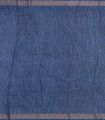 Indigo Printed Chanderi Cotton Saree With Zari Border-CC1551