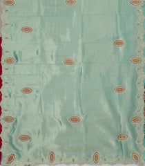 Aquamarine Woven Synthetic Blended Tissue Saree With Embroidered Motifs-EN2006