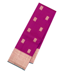 Magenta Handloom Kanchipuram Silk Saree With Buttas & Zari Border-KA16318