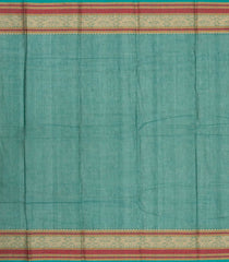 Cyan Handloom Kanchi Cotton Saree With Corner Buttas-KC1517