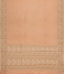 Light Peach Woven Tussar Silk Saree With Thread work Border-TU3159