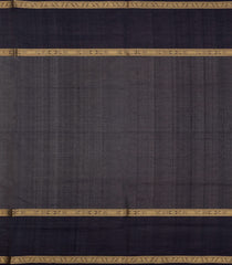 Black Handloom Silk Cotton Saree With Checks-SC4197