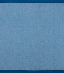 Steel Blue Handloom Bengal Cotton Saree With Floral Buttas-BG1934-Steel Blue