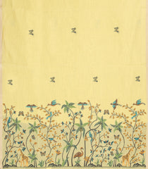 Yellow Printed Blended Exclusive Chanderi Saree With Jhalar-BL5831