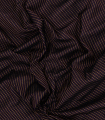 Black Handloom Gadwal Silk Cotton Saree With Stripes-GA0421