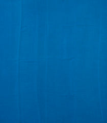 Cyan Printed Crepe Silk Saree With Floral Motifs-PS0903