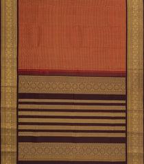 Maroon Handloom Kanchipuram Silk Saree With Zari Checks-KA14356