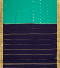 Aquamarine Woven Mysore Silk Saree With Buttas & Contrast Border-MS3649