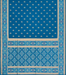 Dark Blue Woven Art Dupion Saree With Tie & Dye Motifs-BL5893