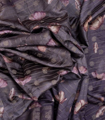 Lilac Woven Art Tussar Saree With Printed Floral Motifs-BL3948