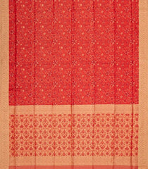 Red Handloom Soft Silk Saree With Floral Vine Motifs-SO4271