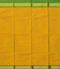 Oil Mustard Woven Chettinad Cotton Saree With Checks & Contrast Border-CN1784