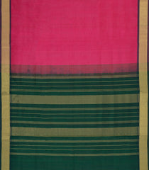 Pink Handloom Silk Cotton Saree With Contrast Border-SC4485