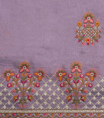 Lavender Woven Synthetic Blended Saree With Embroidered Motifs-EN2085