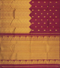 Maroon Handloom Kanchipuram Silk Saree With Buttas-KA16370