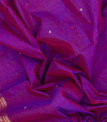 Purple Handloom Silk Cotton Saree With Buttas-SC4355