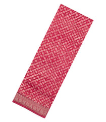 Crimson Printed Chanderi Cotton Saree With Zari Border-CC1466