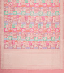 Dusty Pink Handloom Banarasi Tanchoi Silk Saree With Meena Floral Motifs-BE1845