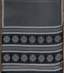 Black Printed Jaipur Cotton Saree With Floral Motifs-JC1540