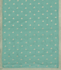 Aquamarine Woven Synthetic Blended Saree With Embroidered Motifs-EN2075