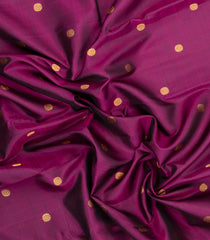 Dark Magenta Handloom Kanchipuram Silk Saree With Floral Buttas-KA16325