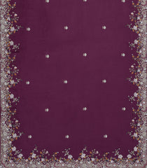 Burgundy Woven Synthetic Blended Saree With Embroidered Motifs-EN1993