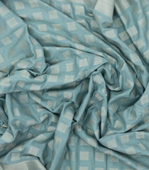 Grey Woven Synthetic Viscose Saree With Floral Zari Motifs & Border-BL5077