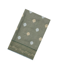Aquamarine Woven Art Tissue Saree With Embroidered Meena Floral Motifs-BL4970
