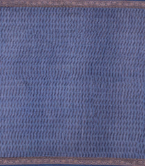Indigo Printed Chanderi Cotton Saree With Zari Border-CC1542