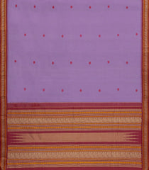 Lavender Handloom Kanchi Cotton Saree With Contrast Silk Border-KC1798