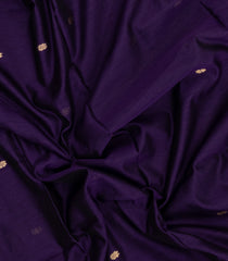 Dark Purple Handloom Maheswari Silk Cotton Saree With Floral Buttas-SC4921