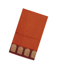 Red Woven Blended Viscose Saree With Zari Checks-BL5609