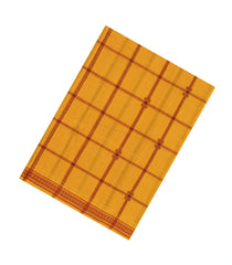 Yellow Woven Kadapa Cotton Saree With Checks-KN0700