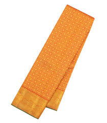 Rust Handloom Kanchipuram Silk Saree With Floral Zari Motifs-KA16213