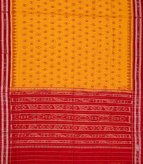 Turmeric Yellow Orissa Cotton Saree With Tie & Dye Floral Motifs