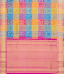 Multi Colour Handloom Kanchipuram Silk Saree With Bomkai Motifs-KA15760
