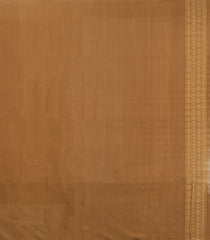 Taupe Handloom Soft Silk Saree With Checks & Contrast Border-SO4621