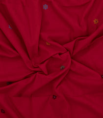 Crimson Handloom Bengal Cotton Saree With Floral Buttas-BG1688