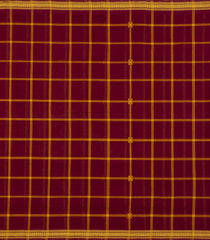 Crimson Woven Kadappa Cotton Saree With Checks-KN0745