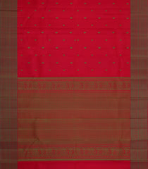 Red Handloom Kanchipuram Silk Saree With Silk Thread Butta & Border-KA16262