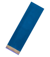 Cyan Woven Mysore Silk Saree With Contrast Border-MS3675